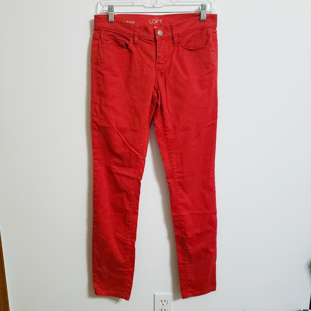 Ann Taylor Loft Red Skinny Jean...25